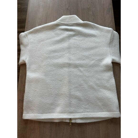 Varley Willmont Patch Pocket Fleece Bomber Jacket Egret Ivory Size Medium - Picture 10 of 11